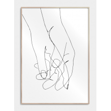 Holder hendene i én linje plakat, M (50x70, B2)