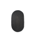 Jute teppe, svart - oval (størrelse s)