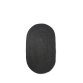 Jute teppe, svart - oval (størrelse s)