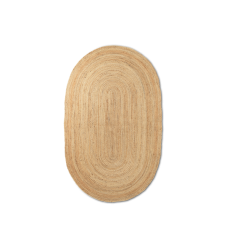 Jute teppe, naturlig - oval (størrelse L)