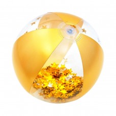 Badeball, gull med glitter