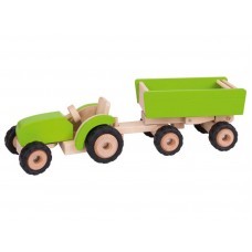 Traktor med henger - grønn