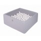 Ballbasseng kvadrat 110x110x40 cm - lys grå (400 baller)