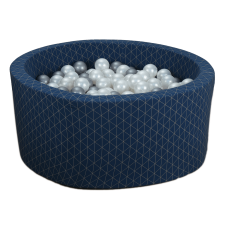 Ballbasseng - marineblå, geometri (90x40x5cm)