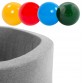 Ballbasseng med 150 baller - lysegrå, fargerik (90x30x4cm)