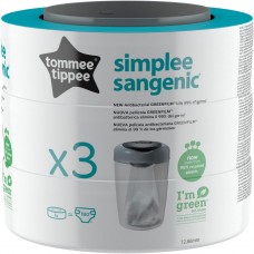 Tommee Tippee Simplee Sangenic Refills, pakke med 3 (kun kompatibel med Simplee Sangenic Bin)