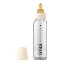 BIBS Baby Glass Flaske Komplett Sett Latex 225ml Elfenben